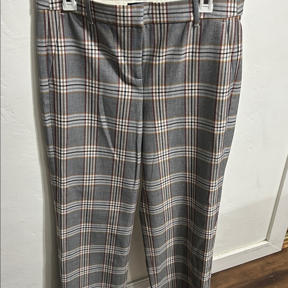 J. Crew Women’s Gray and Brown Plaid Dress Pants NWOT